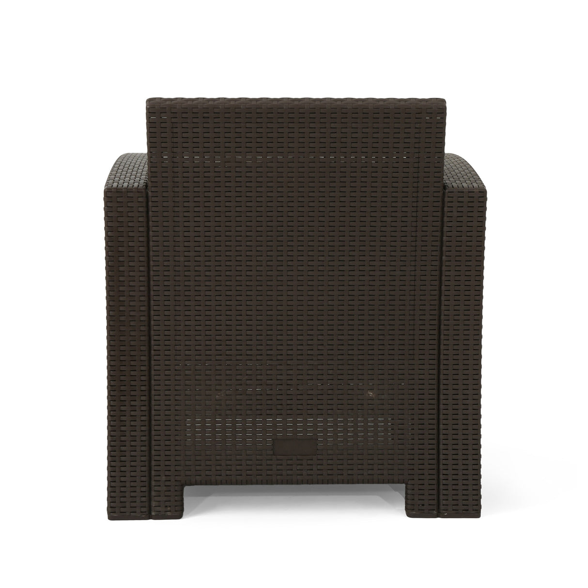Houston Outdoor 2-Seater Wicker Print Club Chair Chat Set with Fire Pit by Christopher Knight Home
