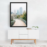 Houston Texas Downtown in Fog 01 Photography Nature Art Print/Poster