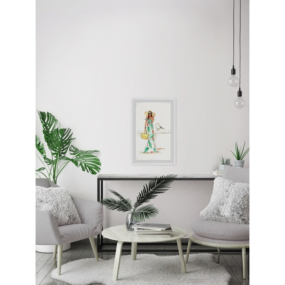 'Houstonia Mag Floppy Hat' Framed Painting Print - Multi-Color