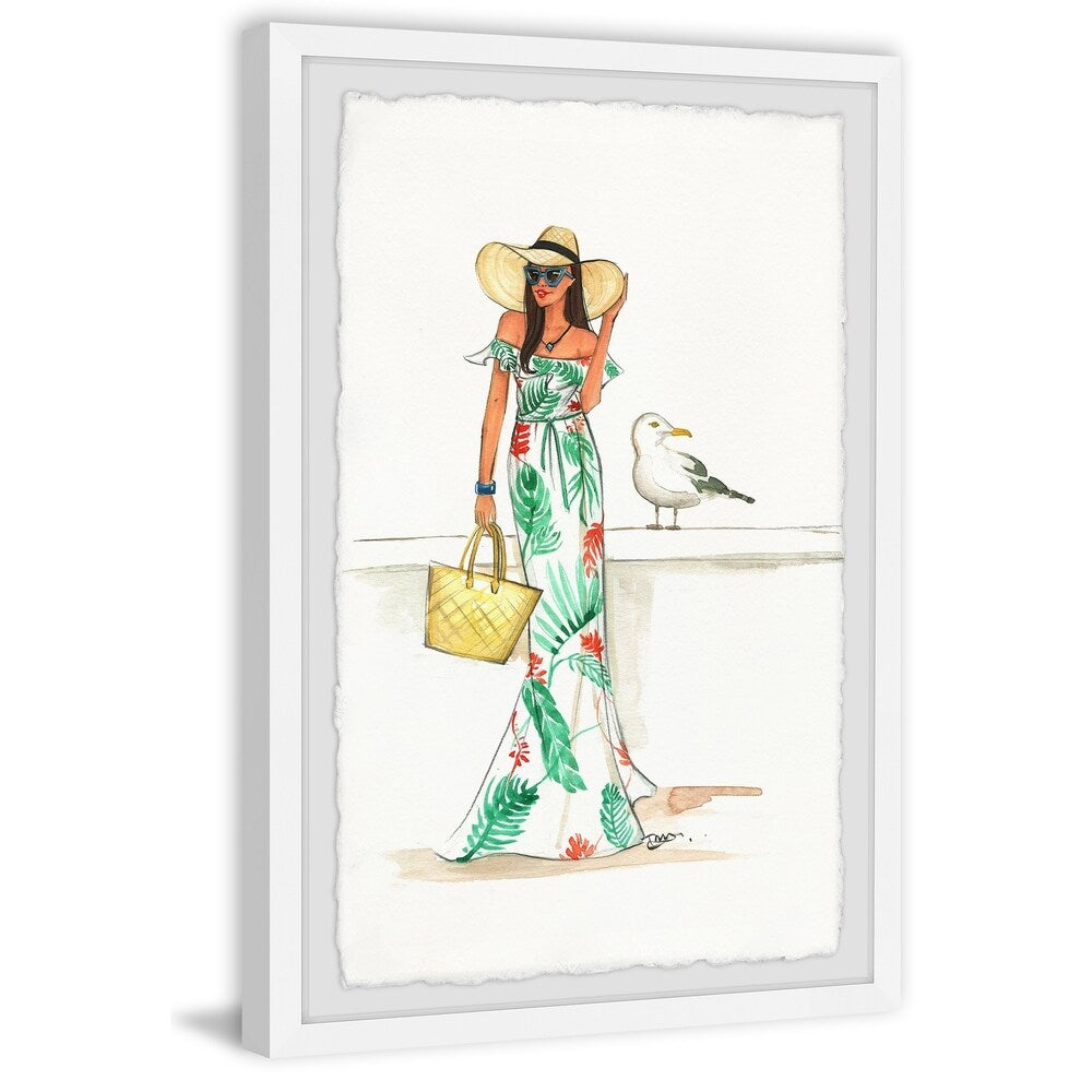 'Houstonia Mag Floppy Hat' Framed Painting Print - Multi-Color