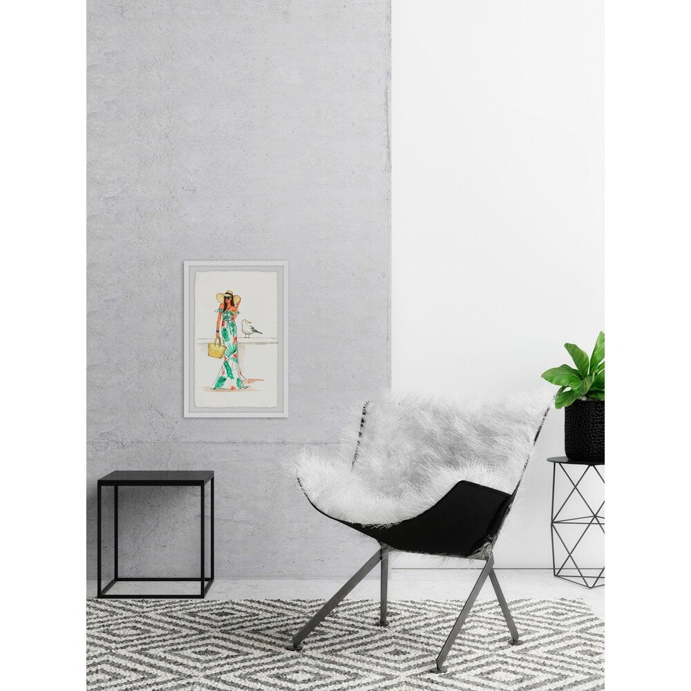 'Houstonia Mag Floppy Hat' Framed Painting Print - Multi-Color