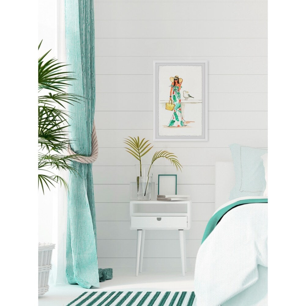 'Houstonia Mag Floppy Hat' Framed Painting Print - Multi-Color