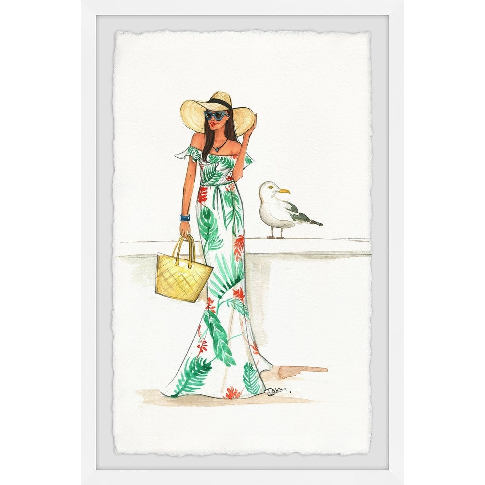 'Houstonia Mag Floppy Hat' Framed Painting Print - Multi-Color