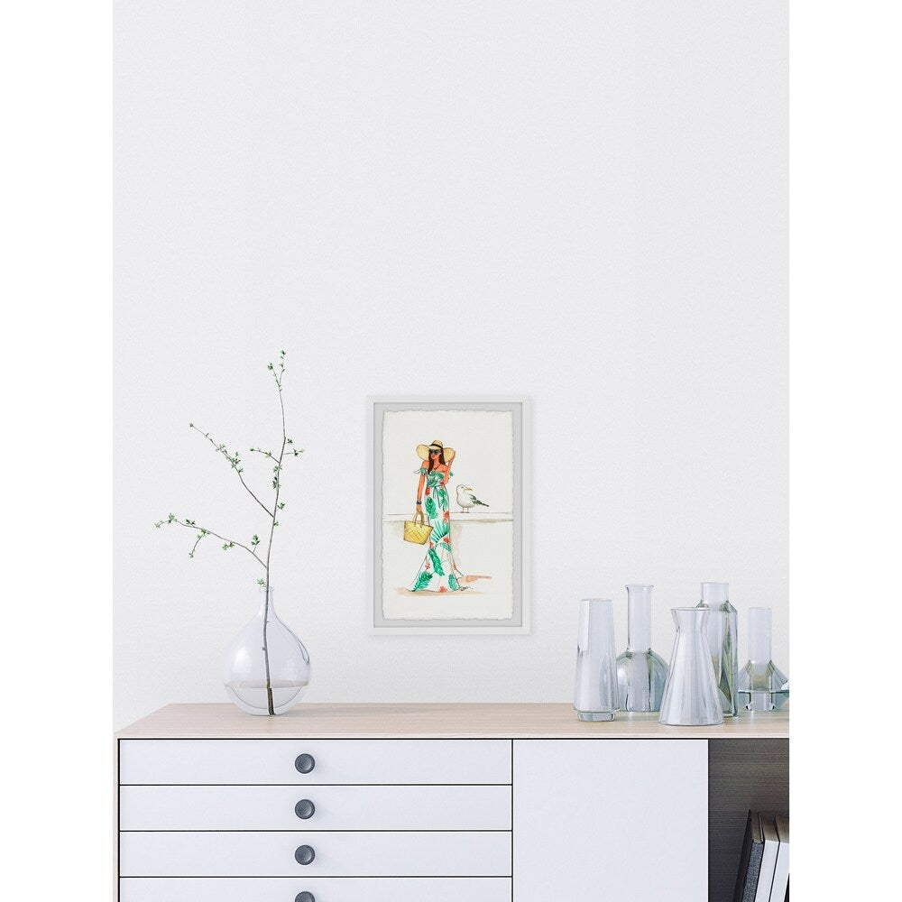 'Houstonia Mag Floppy Hat' Framed Painting Print - Multi-Color