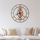Howard Miller Hannes Industrial Chic, Vintage, Steampunk, Modern Gallery Wall Clock With Skeleton Movements, Reloj De Pared