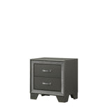 Hoyt 5 Piece Dark Gray Faux Leather Upholstered Tufted Panel Bedroom Set