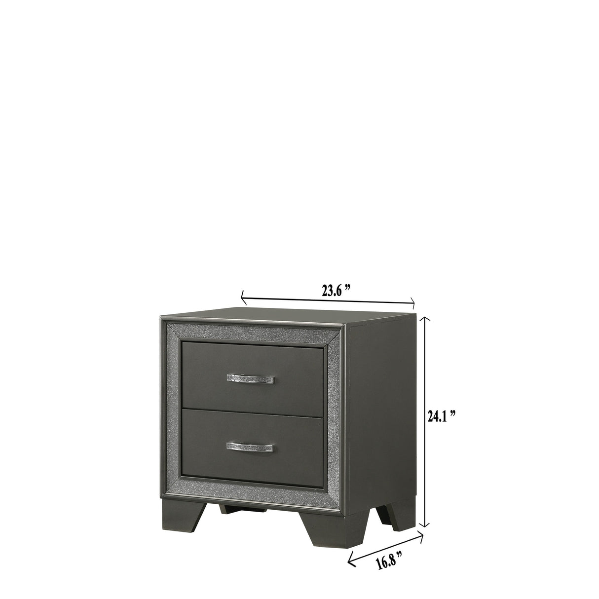Hoyt 5 Piece Dark Gray Faux Leather Upholstered Tufted Panel Bedroom Set