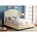 Hsieh Ivory Color Upholstered Panel Bed