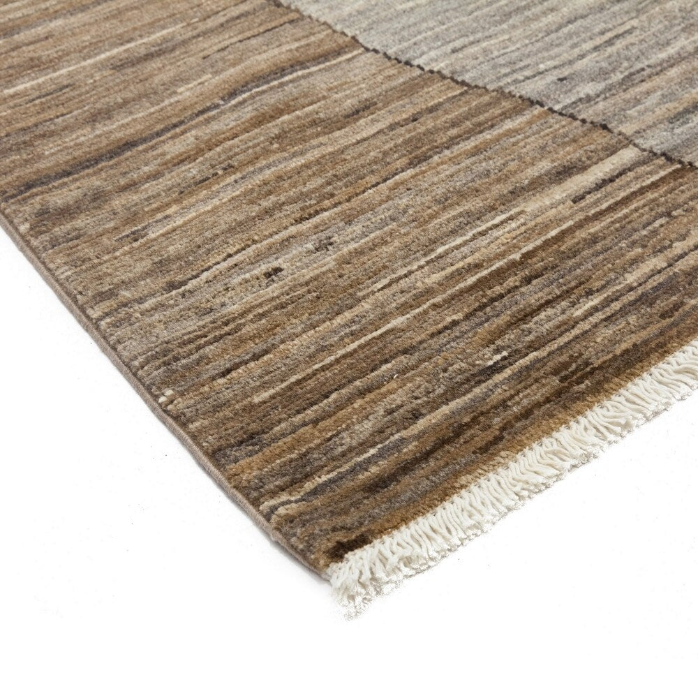 Overton Hudanah Brown/Copper/Chocolate Wool Hand-knotted Area Rug (8'9 x 11'9) - 8'9" x 11'9"/Surplus
