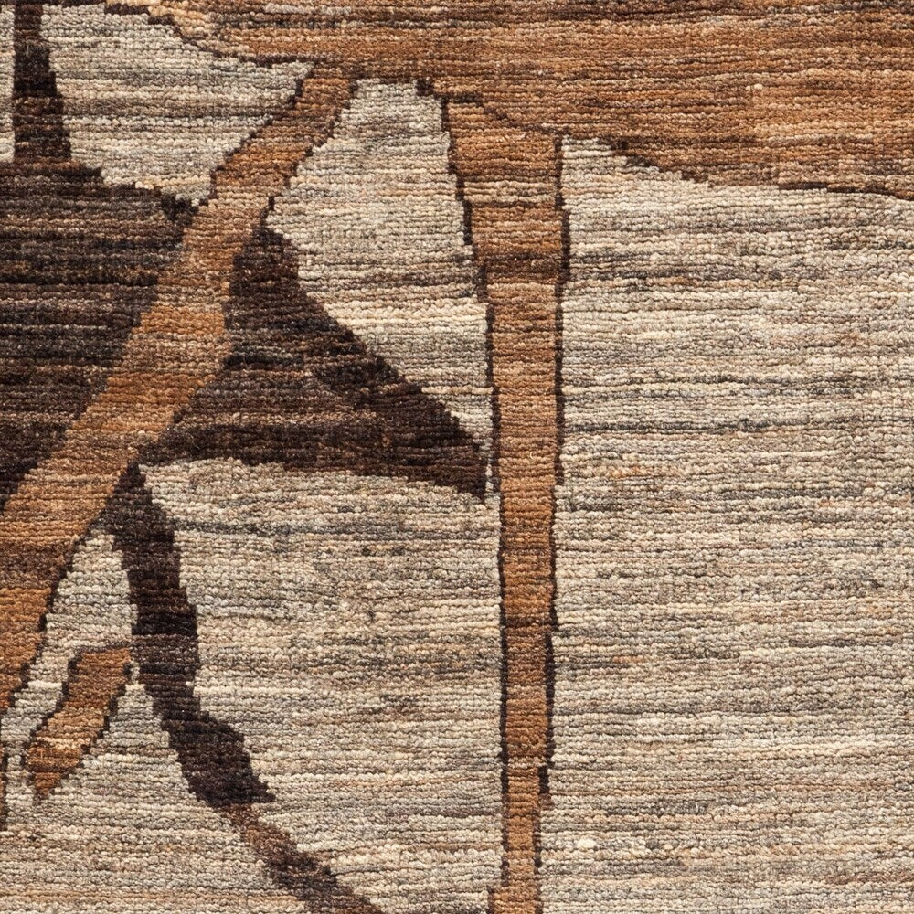 Overton Hudanah Brown/Copper/Chocolate Wool Hand-knotted Area Rug (8'9 x 11'9) - 8'9" x 11'9"/Surplus