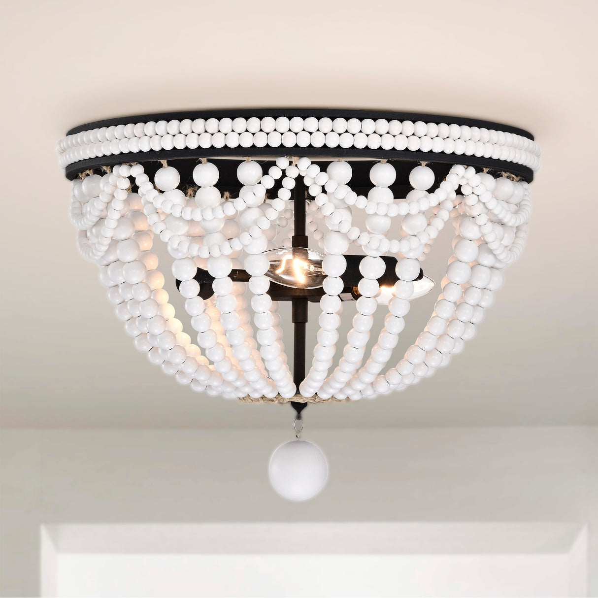 Hudson 16 Inch Bohemian Flush Mount 3-Light