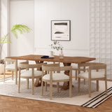 Hudson Fabric and Wood 7 Piece Dining Set by Christopher Knight Home