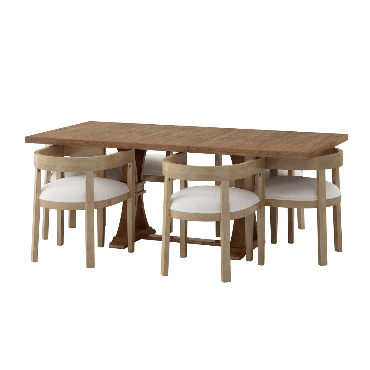 Hudson Fabric and Wood 7 Piece Dining Set by Christopher Knight Home