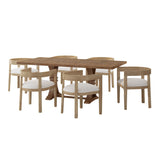 Hudson Fabric and Wood 7 Piece Dining Set by Christopher Knight Home