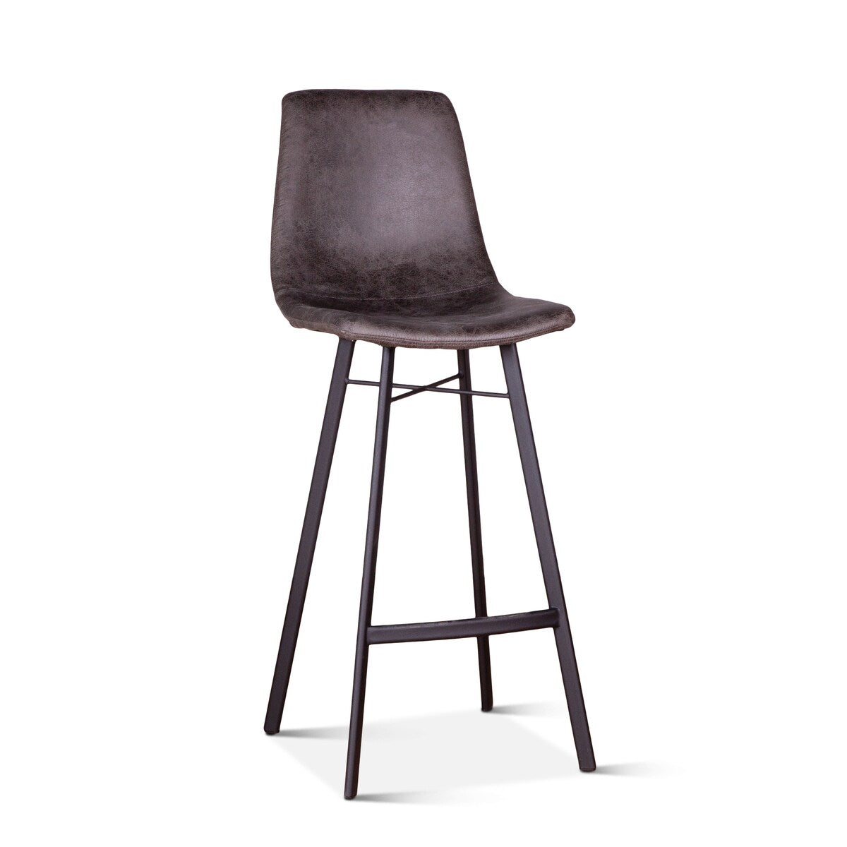 Hudson Mid Century Retro Bar Chair in Charcoal, 2pc