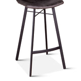 Hudson Mid Century Retro Bar Chair in Charcoal, 2pc