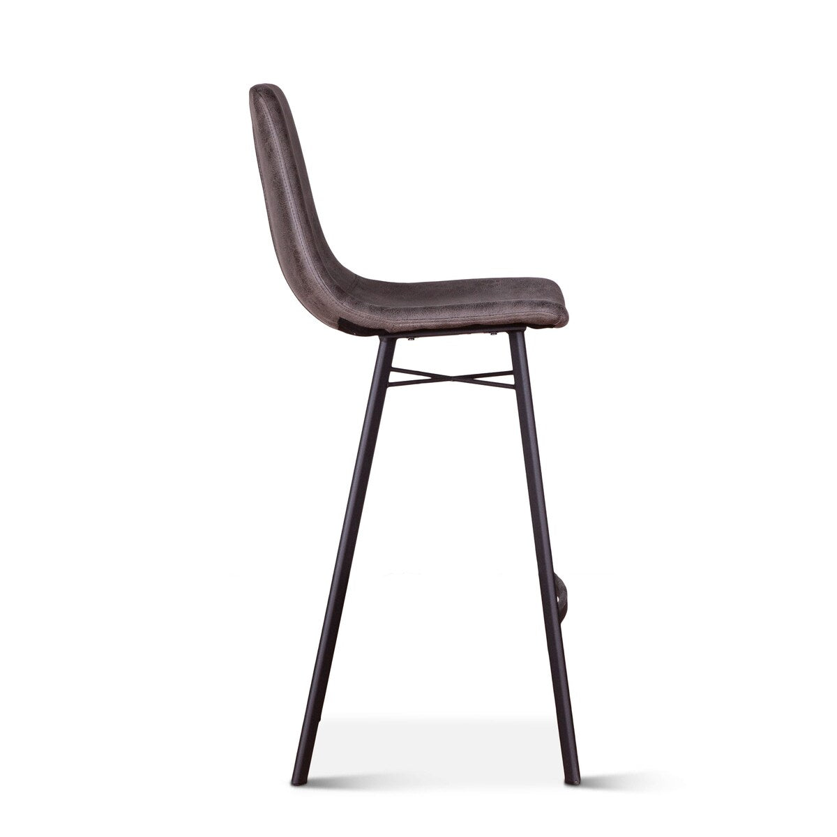 Hudson Mid Century Retro Bar Chair in Charcoal, 2pc