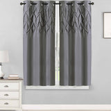 Hudson Pintuck Window Curtain Panel Pair (63"x38") Grey - 63 inch