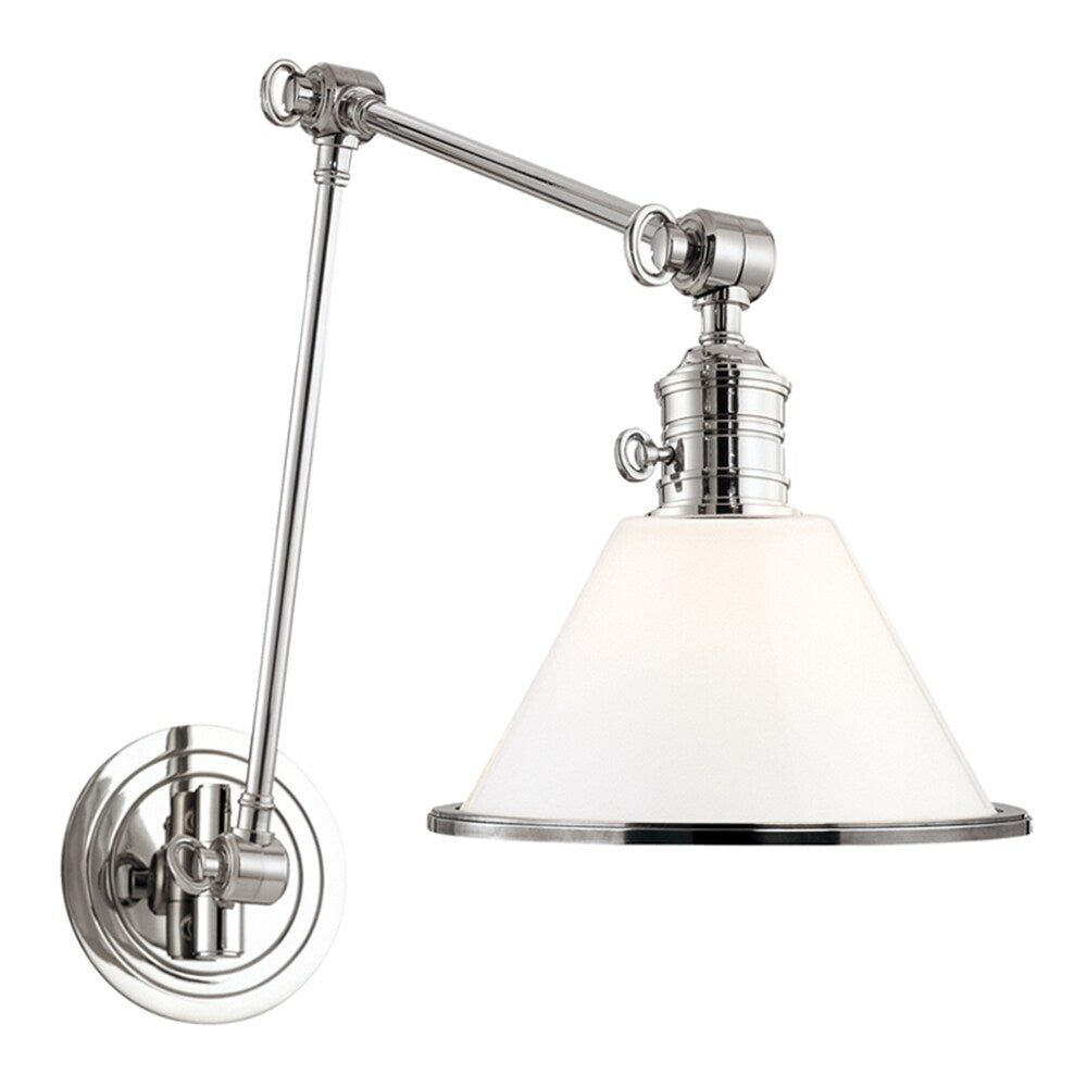Hudson Valley Garden City Polished Nickel Adjustable Wall Sconce