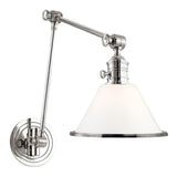 Hudson Valley Garden City Polished Nickel Adjustable Wall Sconce