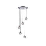 Hudson Valley Naples 5-light Chrome Silver Cord Pendant, Ball