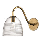 Hudson Valley Remsen 1-light Wall Sconce, Aged Brass with Clear