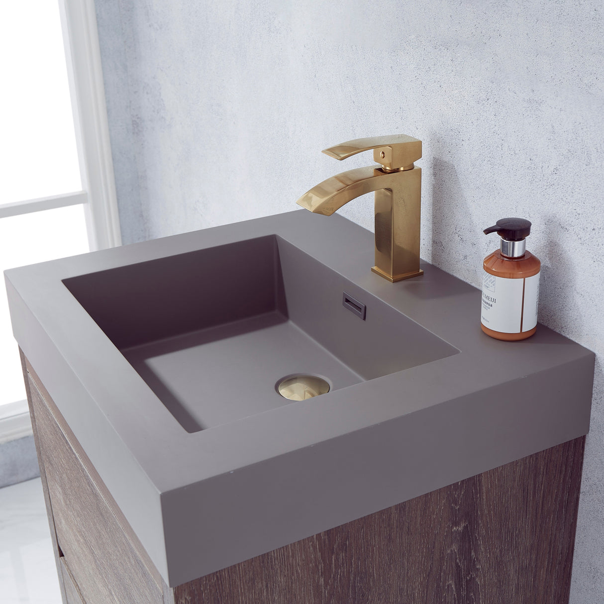 Huesca 24" Single Sink Bath Vanity with Grey Sink Top