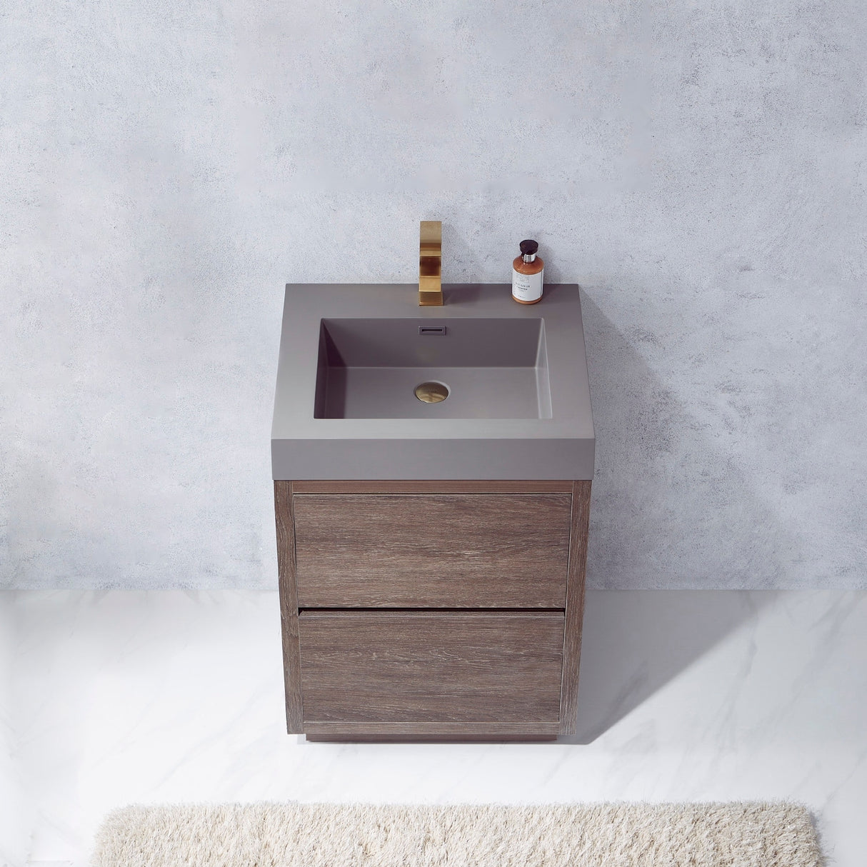 Huesca 24" Single Sink Bath Vanity with Grey Sink Top