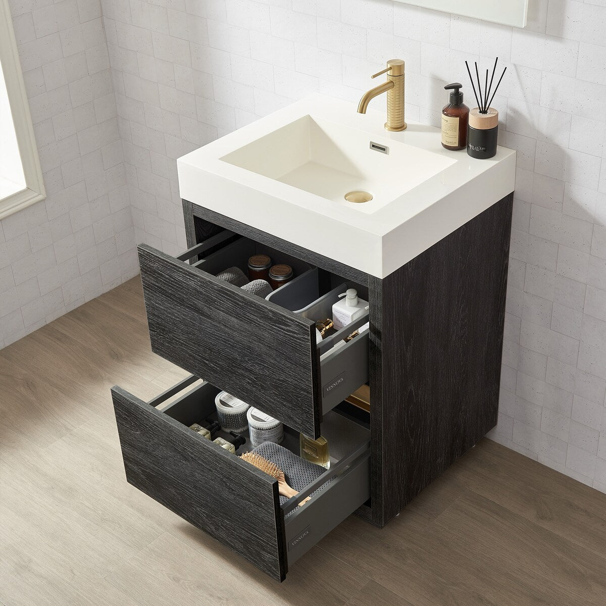 Huesca Bath Vanity with Composite Integral Sink Top without Mirror