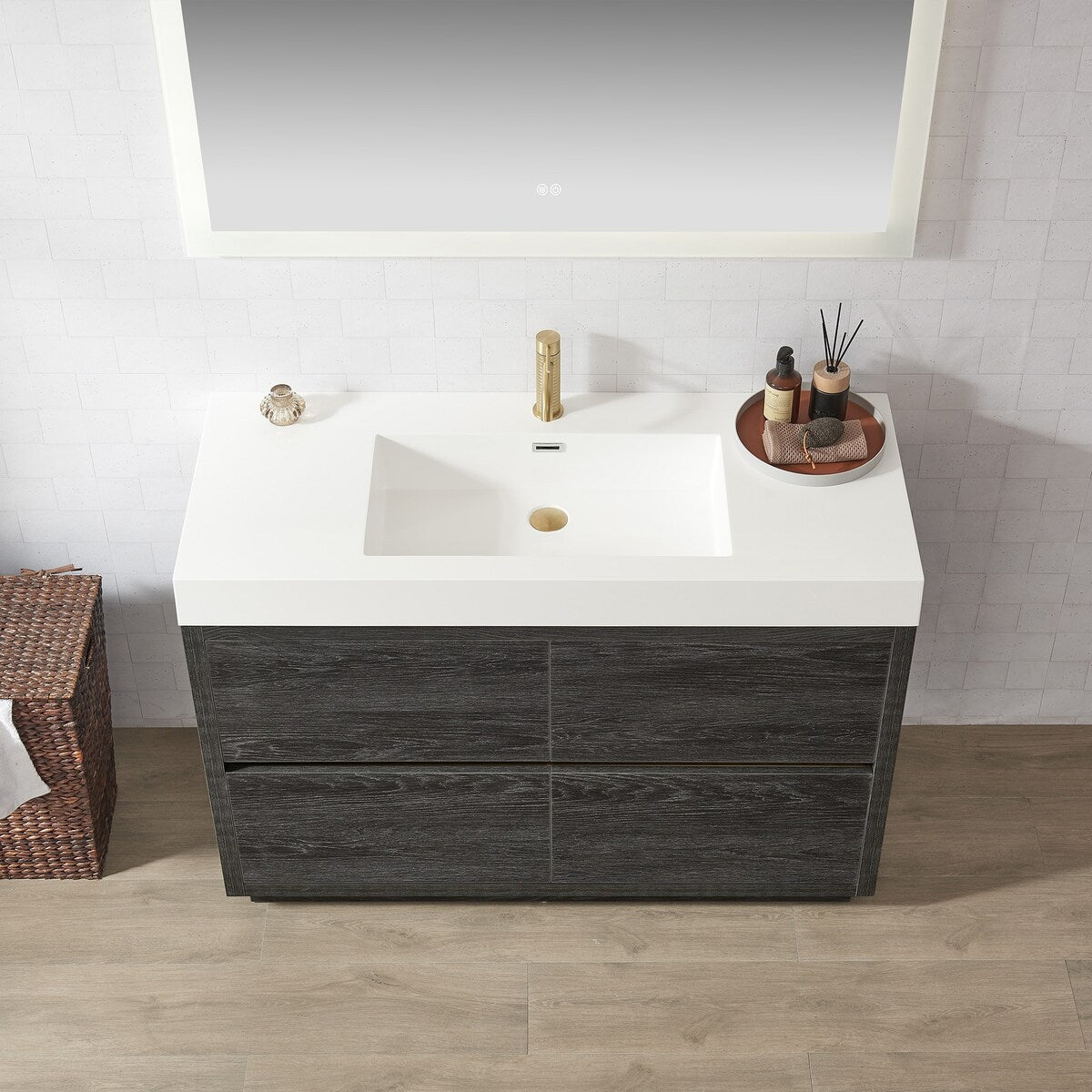 Huesca Bath Vanity with Composite Integral Sink Top without Mirror