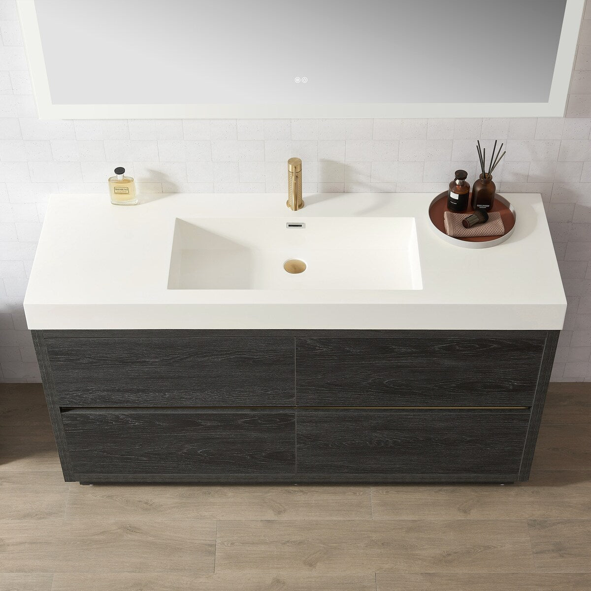 Huesca Bath Vanity with Composite Integral Sink Top without Mirror