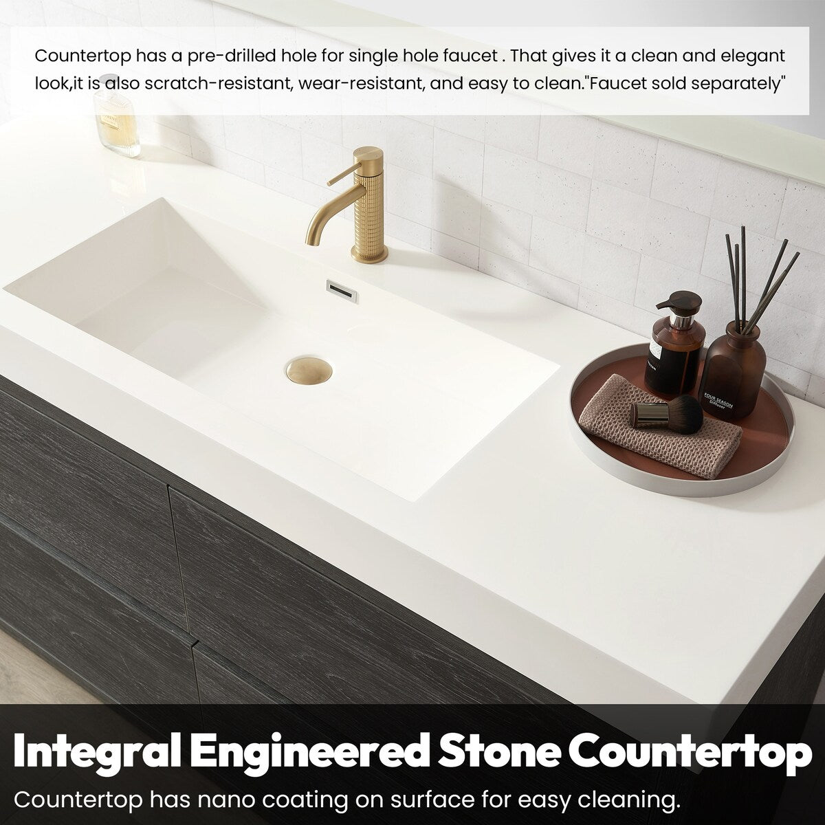 Huesca Bath Vanity with Composite Integral Sink Top without Mirror