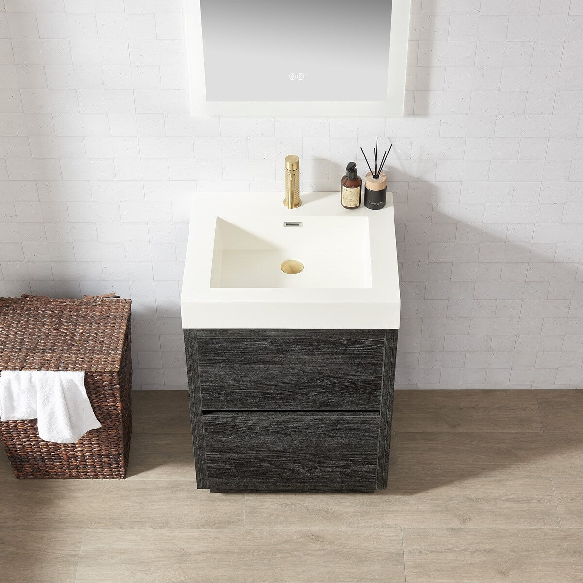 Huesca Bath Vanity with Composite Integral Sink Top without Mirror