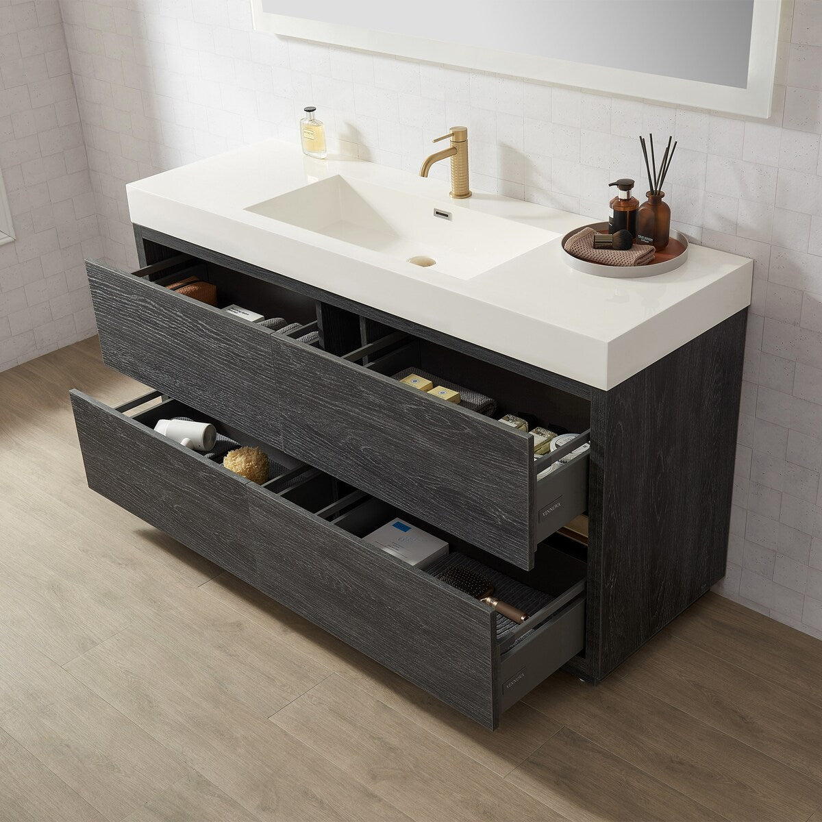 Huesca Bath Vanity with Composite Integral Sink Top without Mirror