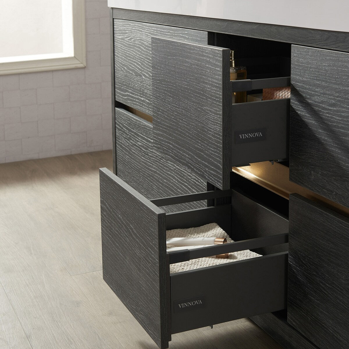 Huesca Bath Vanity with Composite Integral Sink Top without Mirror