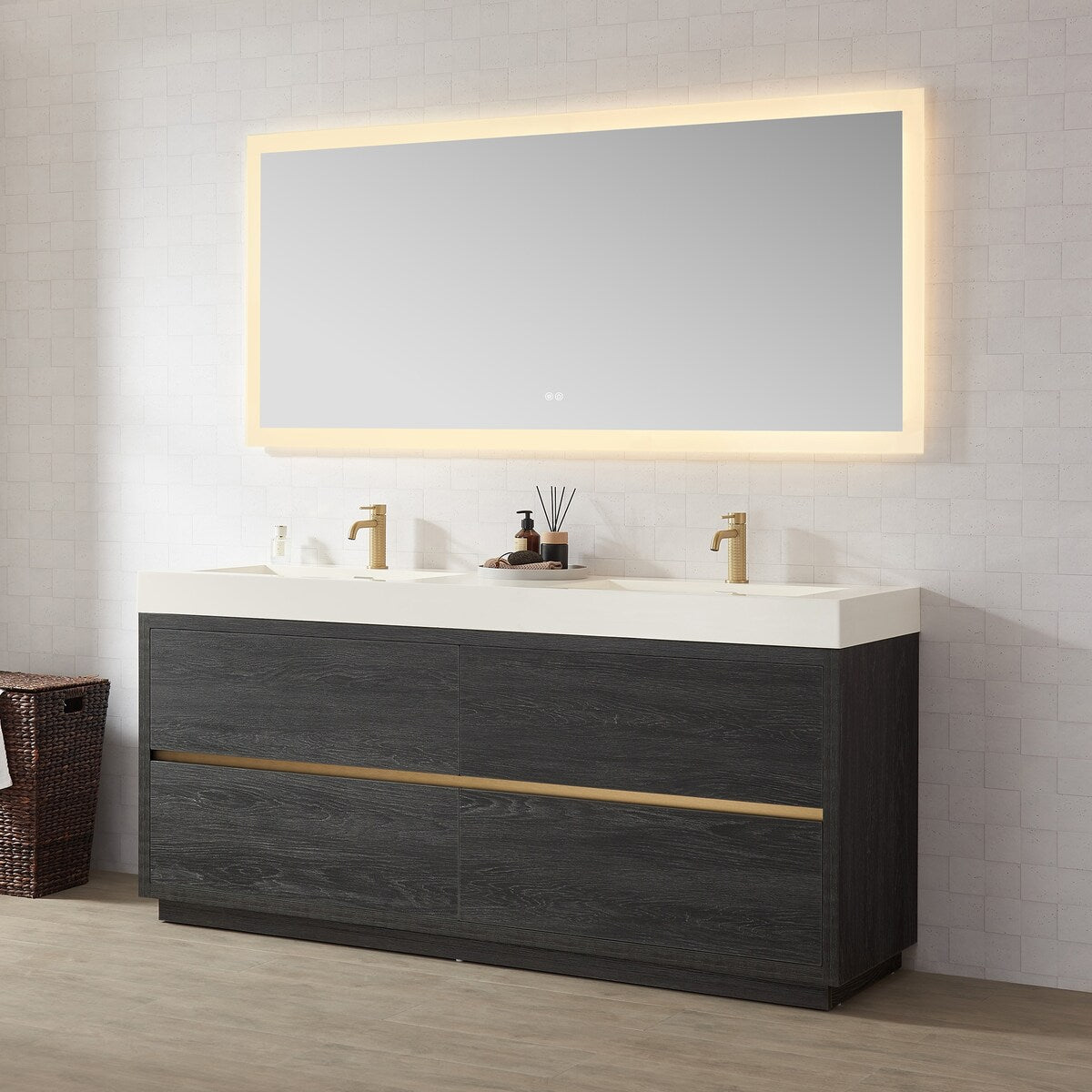 Huesca Bath Vanity with Composite Integral Sink Top without Mirror