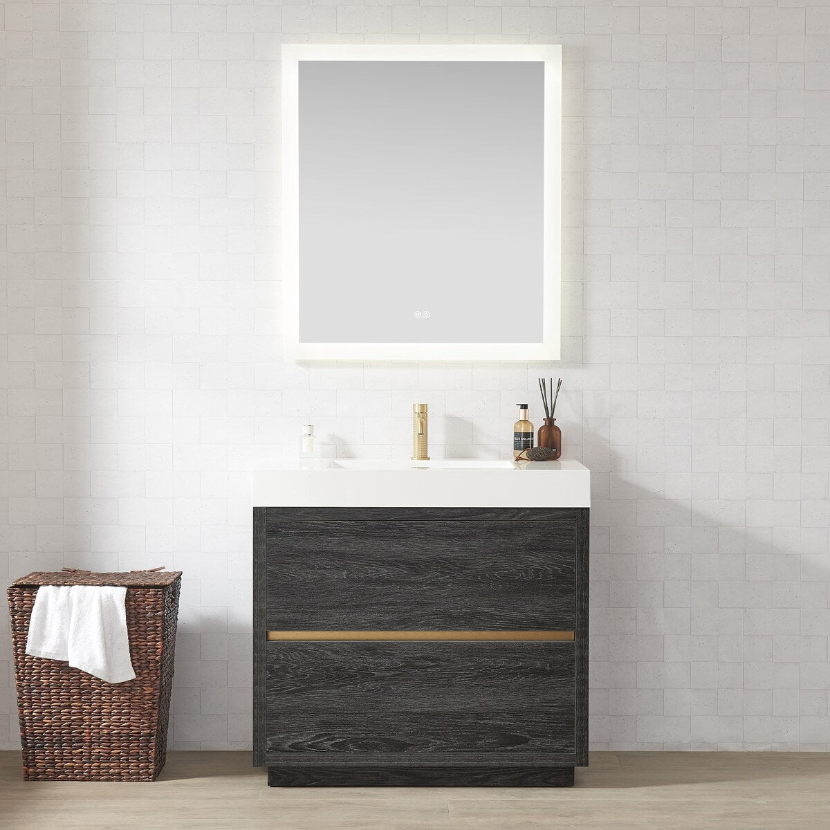 Huesca Bath Vanity with Composite Integral Sink Top without Mirror