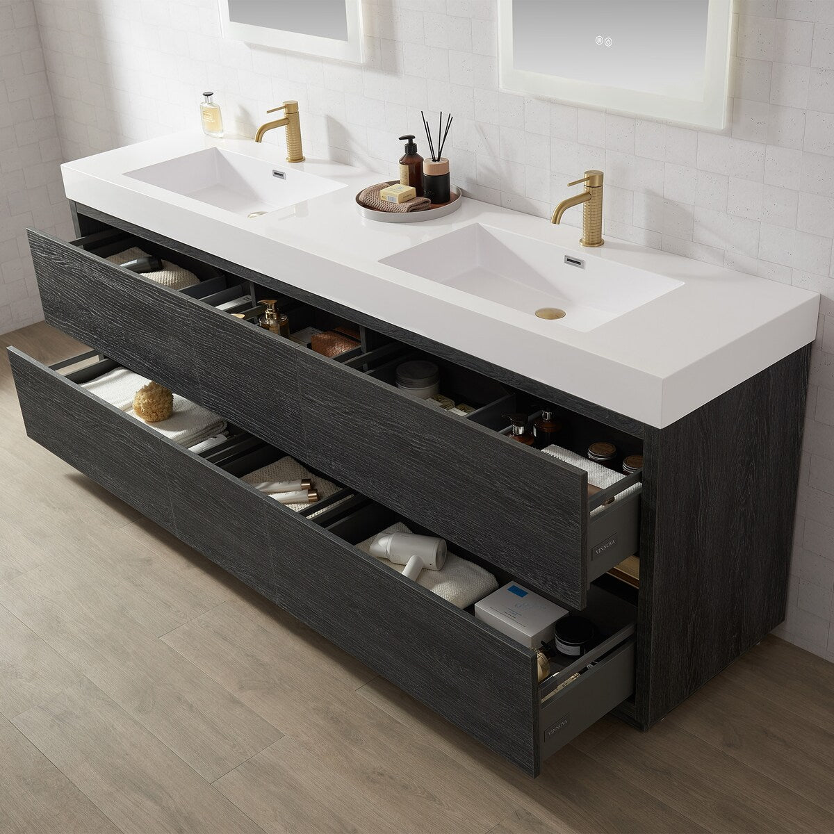 Huesca Bath Vanity with Composite Integral Sink Top without Mirror