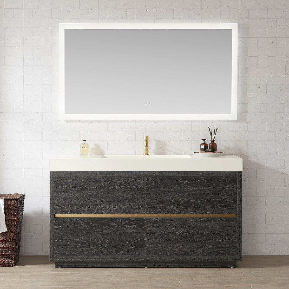 Huesca Bath Vanity with Composite Integral Sink Top without Mirror