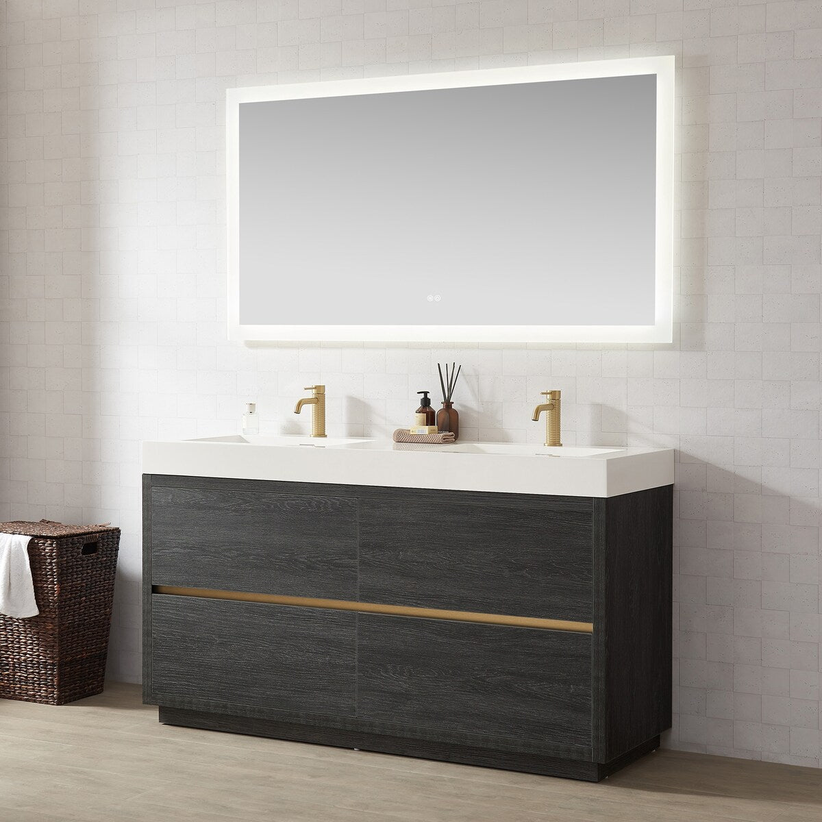 Huesca Bath Vanity with Composite Integral Sink Top without Mirror
