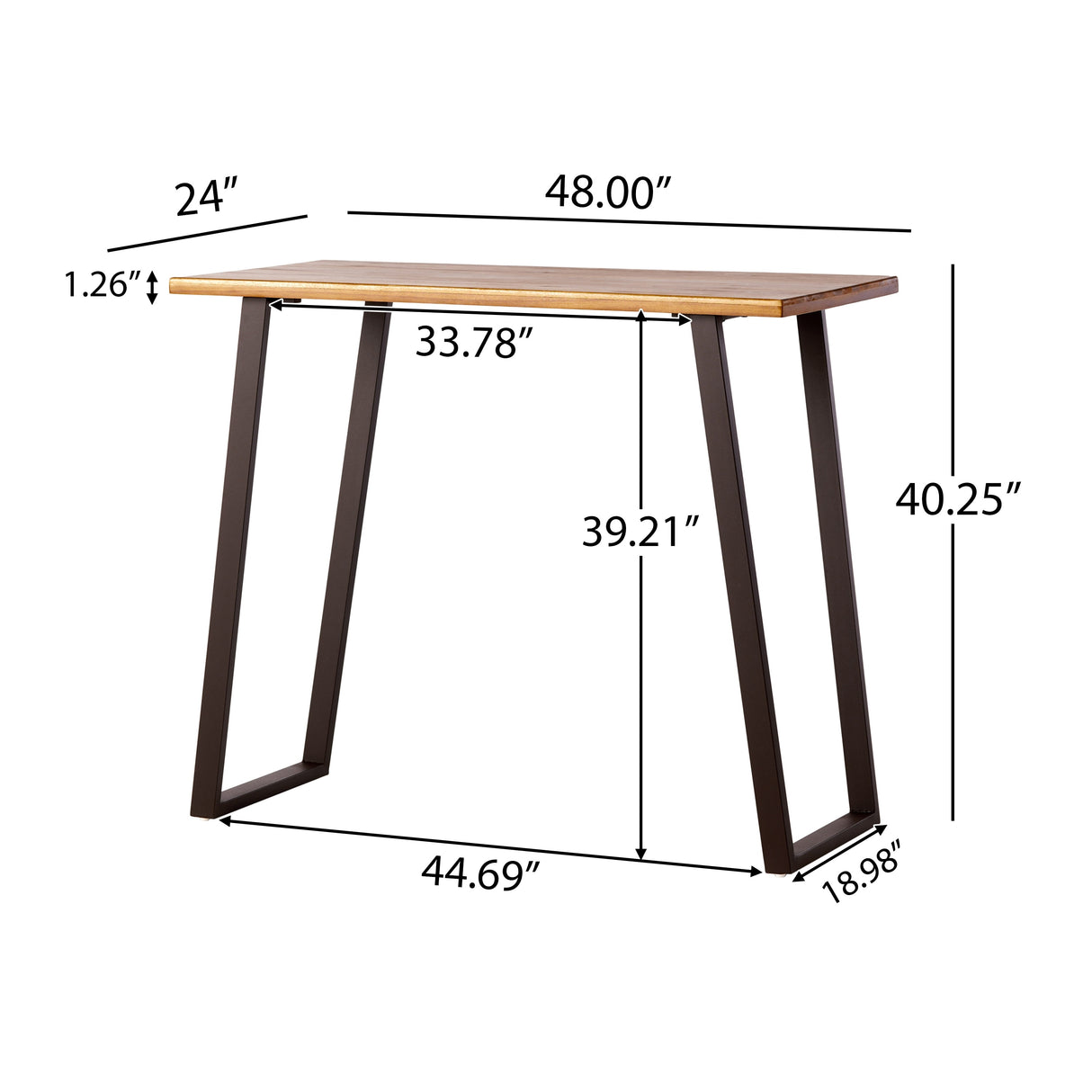 Huettl Acacia Wood and Iron Bar Table by Christopher Knight Home