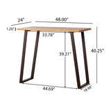 Huettl Acacia Wood and Iron Bar Table by Christopher Knight Home