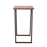 Huettl Acacia Wood and Iron Bar Table by Christopher Knight Home