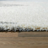 Hughes Geometric Striped Shag Area Rug