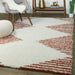 Hughes Geometric Striped Shag Area Rug