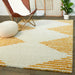 Hughes Geometric Striped Shag Area Rug