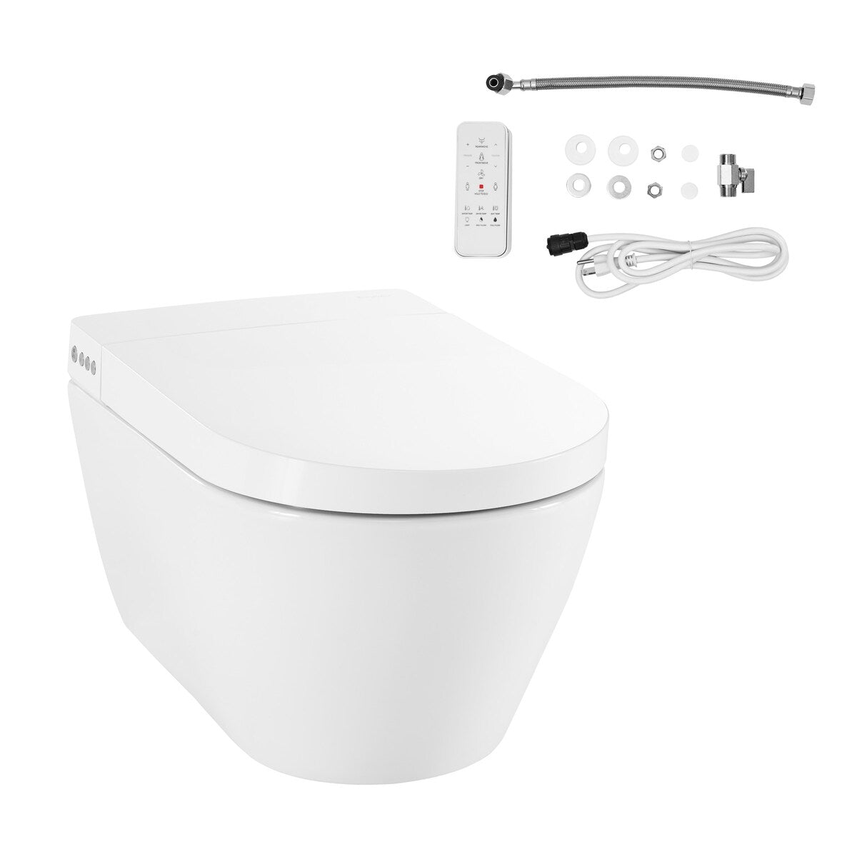 Hugo Smart Wall-Hung Toilet With Bidet Bundle (Sm-St080, Sm-Wcb02) - 23.86" x 15.67" x 17.13"