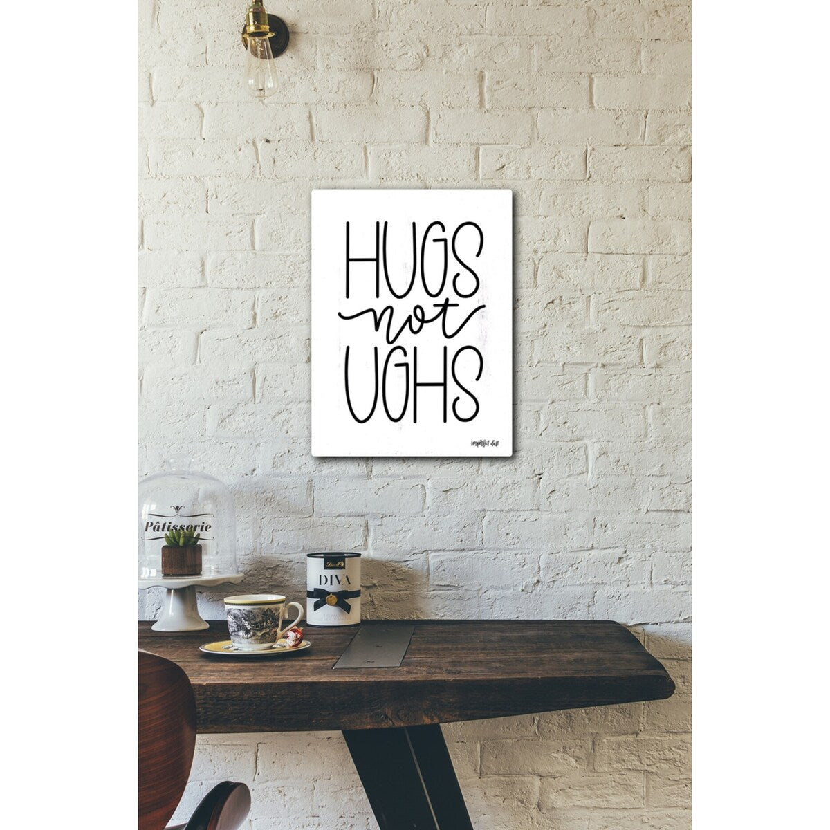 Hugs Not Ughs 16x20 Gallery Wrapped Stretched Canvas