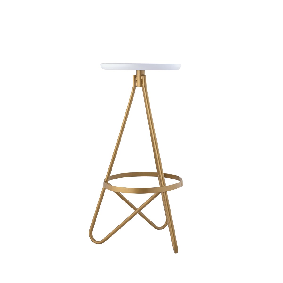 Hula 30" Modern Industrial Metal Backless Circular Bar Stool, by JONATHAN Y