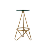 Hula 30" Modern Industrial Metal Backless Circular Bar Stool, by JONATHAN Y